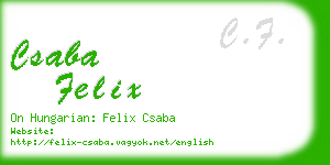 csaba felix business card